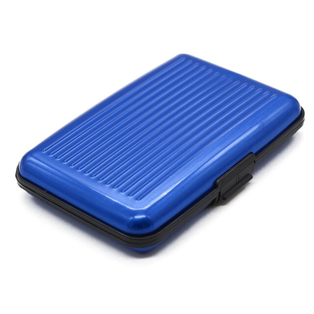 Aluminium Metalen Bankkaart Hard Case Card Wallet Id-kaart Houder Credit Card Holder Rfid Blocking Anti-Rfid Scanning Beschermen houder: blue