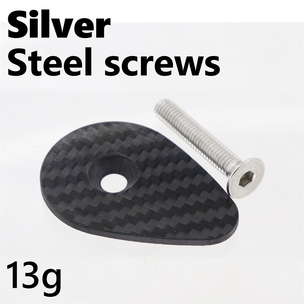 Carbon Bicycle Stem Top Cap with Screw For F12 handlebar Carbon top cover stem cover: silver steel screw