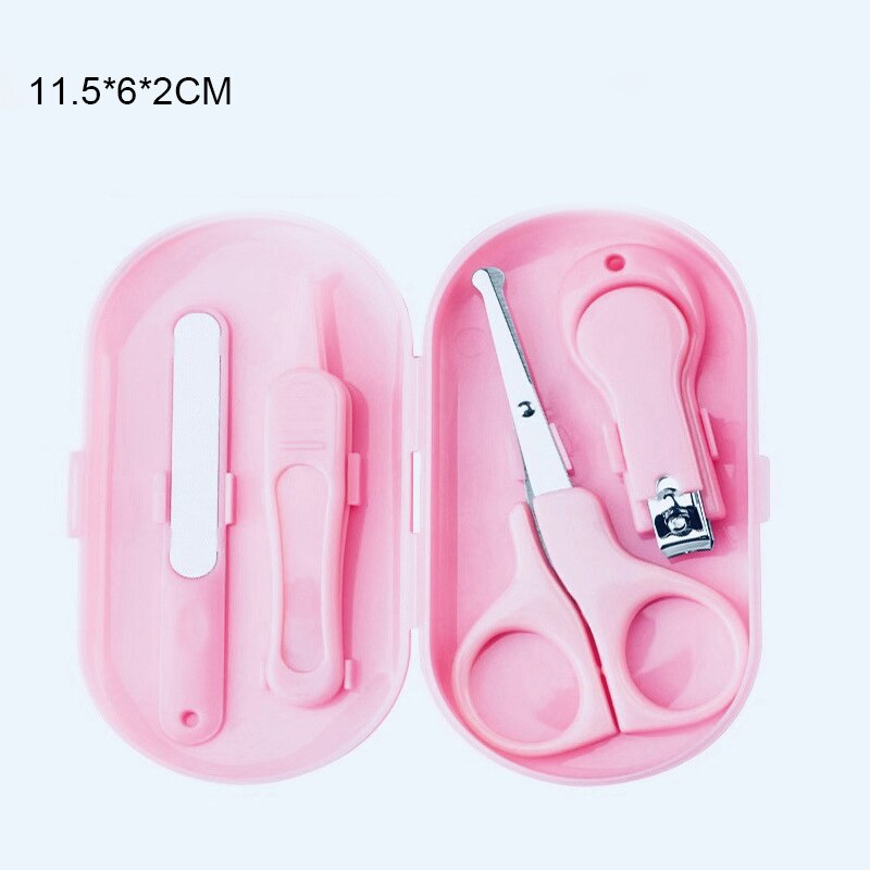 10 pz/set tagliaunghie per bambini assistenza sanitaria portatile da viaggio tagliaunghie termometro forbici neonato Set di cure di sicurezza CL5818: 4Pcs Pink