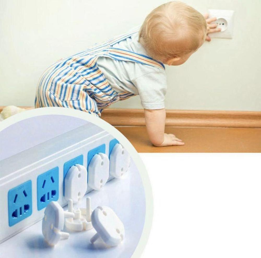 100PCS Euro Standard Children Electrical Safety Protective Socket Cover Cap Two Phase Baby Security