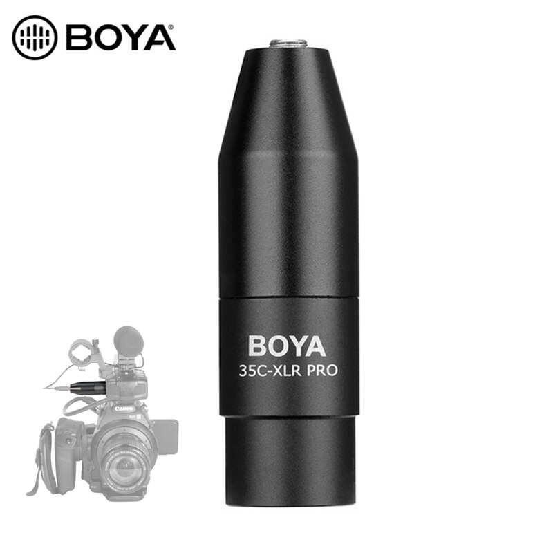 BOYA 35C-XLR 3.5mm (TRS) Mini-Jack Female Microphone Adapter to 3-pin XLR Male Connector for Sony Camcorders Recorders &amp; Mixers: 35C-XLR PRO