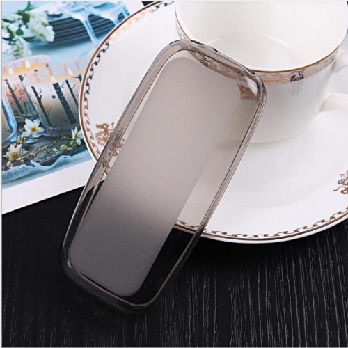 Transparent Soft Silicone TPU Phone Back Cover Case For Nokia 105 Pudding Gel Soft TPU Shell: Gray