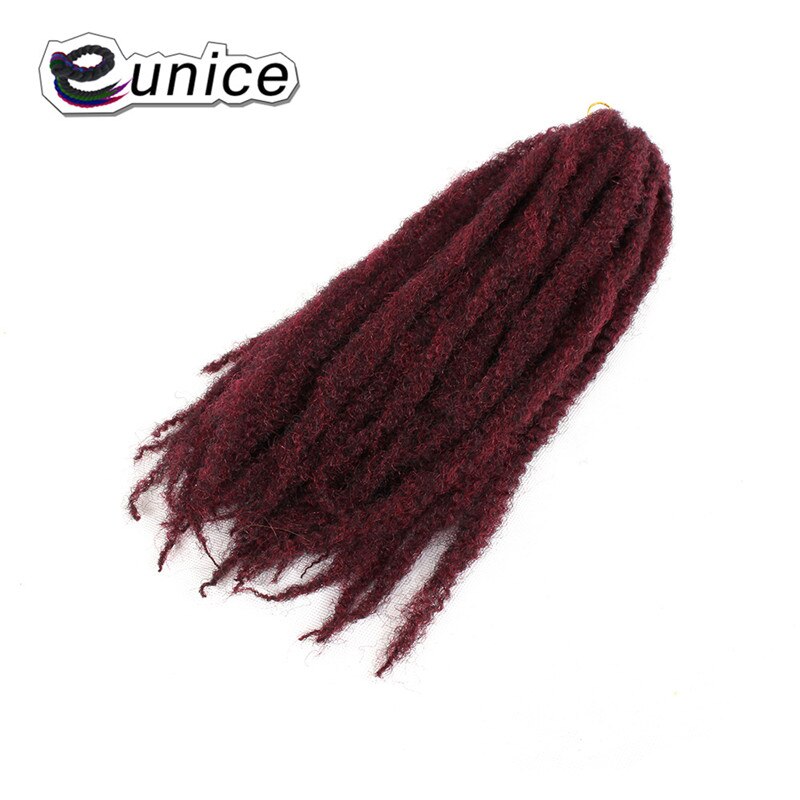 Eunice 3Packs Marley Braids Hair Extension Synthetic Ombre Afro Kinky Crochet Braiding Hair Crochet Braids Bundles 18": M1b/burg