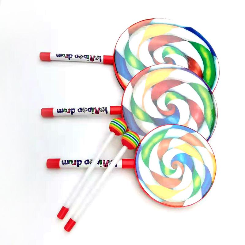 6/8/10 tum lollipop trumma orff leksak slagverk musikinstrument barn trumma med klubba barn bebis öva trumpinne uppsättning