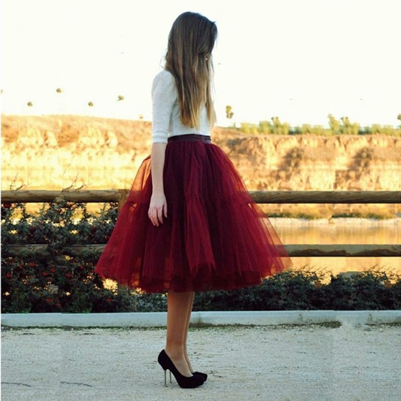 Korte Petticoat Tule Rokken Vrouwen Elastische Stretch Lagen Zomer Volwassen Tutu Rok Onderrok Rockabilly