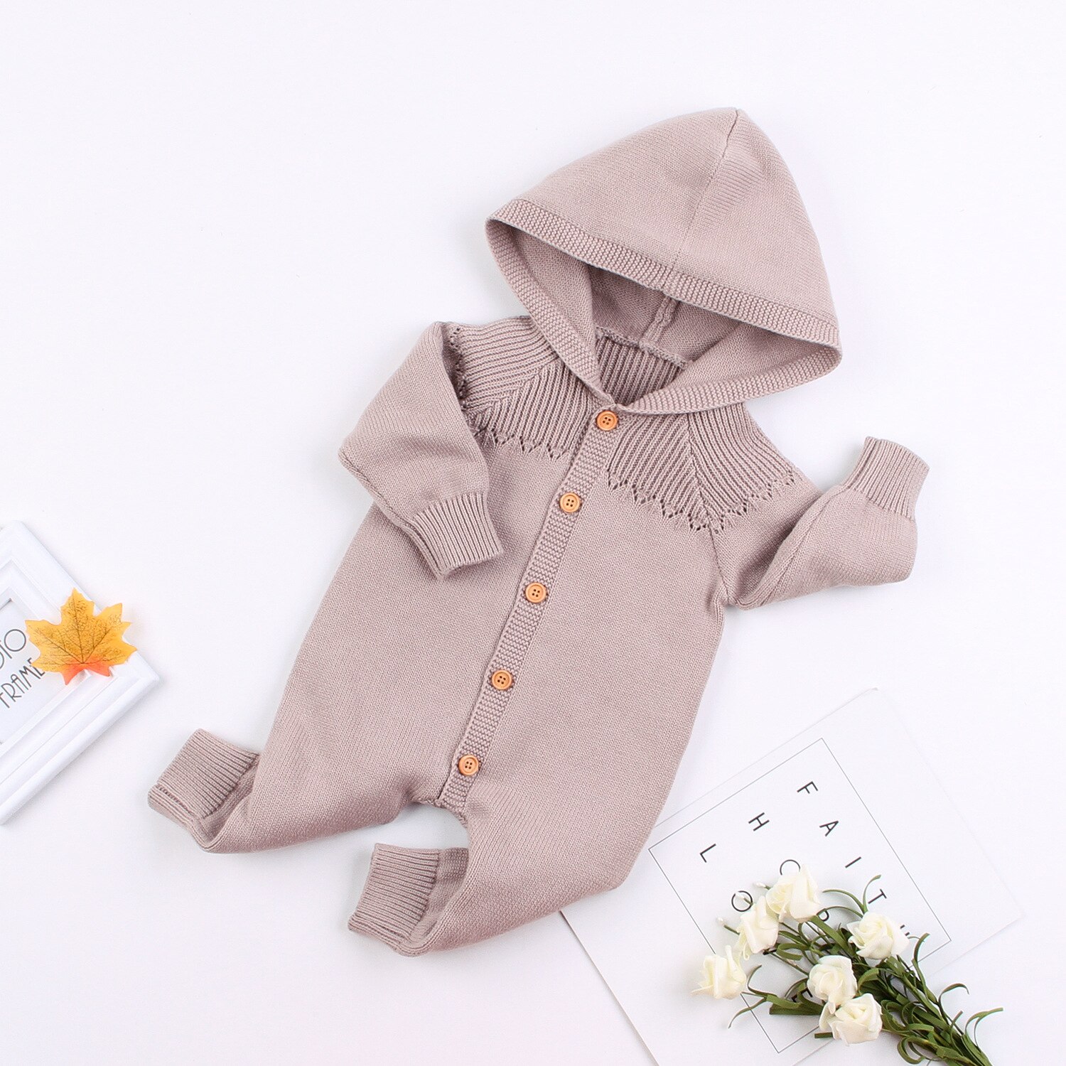 Dicke Warme Infant Neugeborenen Baby Junge Mädchen Strick Pullover Overall Mit Kapuze Kid Kleinkind Oberbekleidung Baby Strampler Winter Kleidung