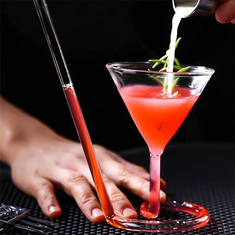 Spiral- Cocktail Glas drehbar Martini kreative lang Schwanz Cocktail Stroh Weinglas für Bar Party Versorgung Barware