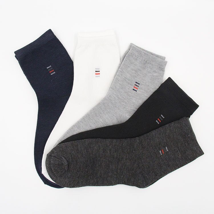 Chaussettes Décontractées pour Hommes, Classiques, d'Affaires, , Respirantes, en Coton, 5 paires = 10 Pièces: F free color