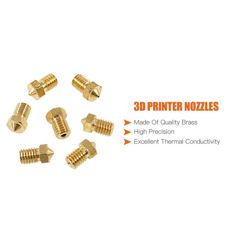 22 stuks  v6 nozzle printer extruder voor 1.75mm a8 makerbot  v6 creality cr -10 ender 3 nozzle  v6 makebot 3d printer