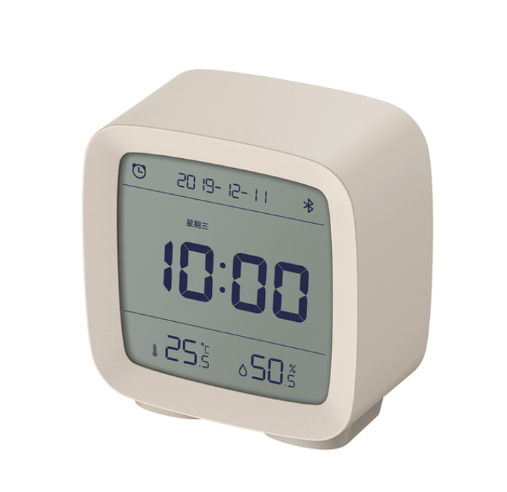Xiaomi-reloj despertador Qingping Cleargrass con Bluetooth, pantalla de temperatura y humedad, luz nocturna ajustable con aplicación Smart Home: Gray