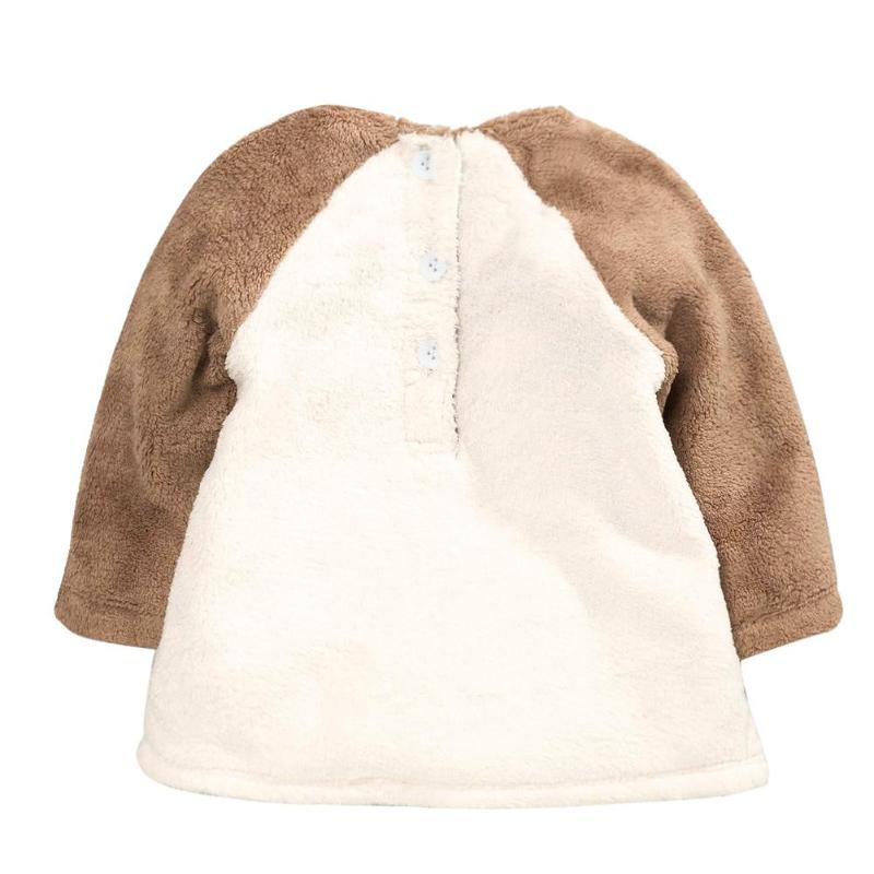 Christmas Baby Coat Winter Warm Newborn Baby Boy Girls Cartoon Coat Fleece O-Neck Zipper Pullover Long Sleeve Warm Tops