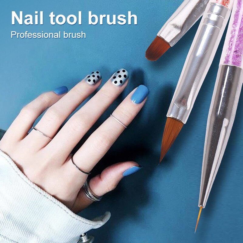 Professionele Nail Art Brush Set Voor Manicure Rhinestone Acryl Penselen Kit Uv Gel Polish Nagels Voering Pen Gradiënt