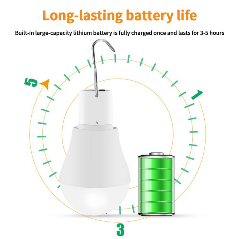LED Solar Pendant Light Outdoor Solar Light Bulbs With Cable Garden Yard Solar Shed Lights Camping Tent Lamp Indoor Solar Lamps