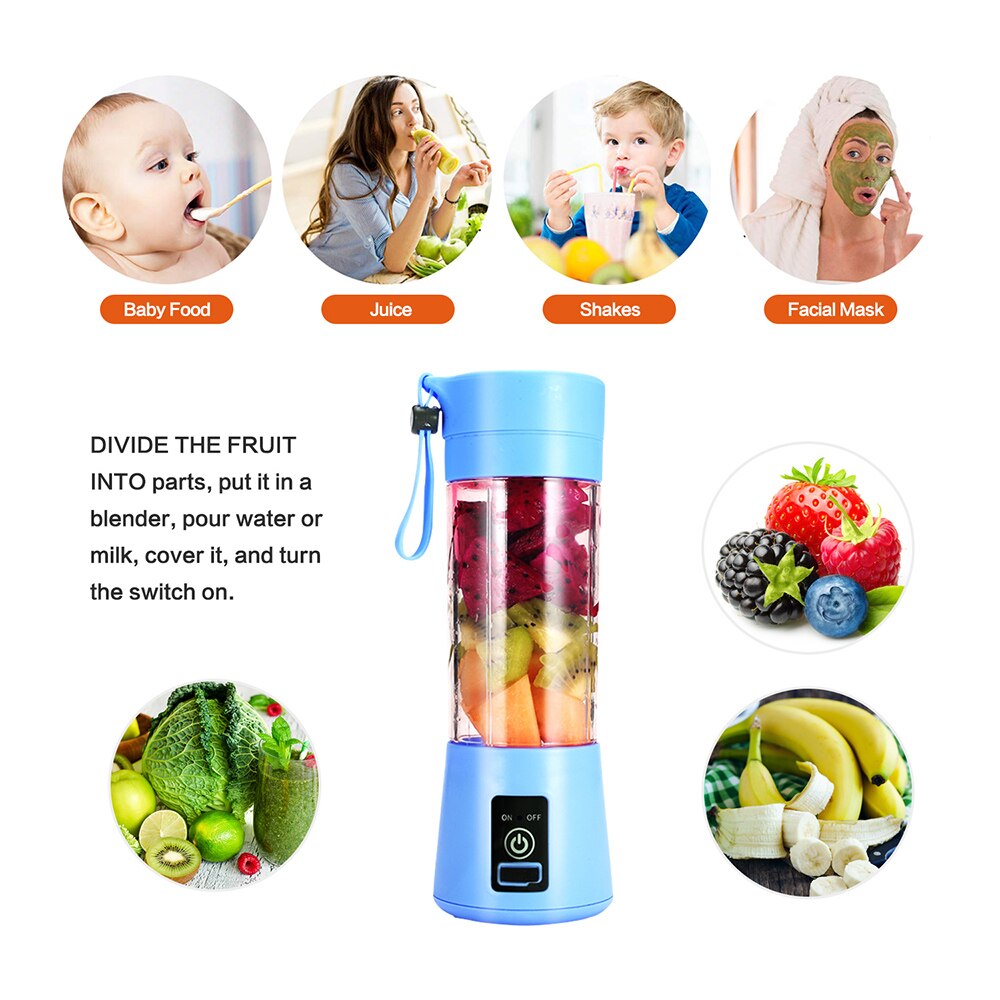 Portable Blender Mini USB Mixer Electric Juicer Machine Handheld Smoothie Blender Personal Orange Juicer Mini Blenders