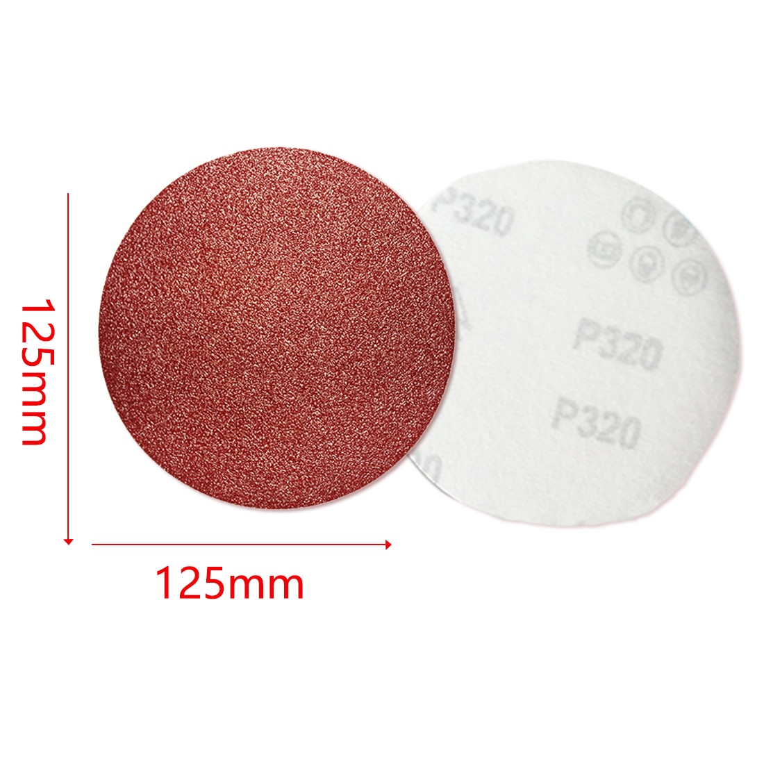 Red Circular Polishing Discs 5pcs 125mm With Grits 80#-1000# Felt Wheel Polishing Sharpening Sand Paper Tool Accessories