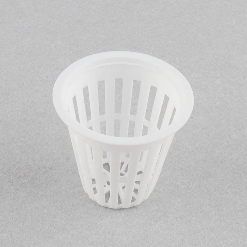 Maceta de red hidropónica de 45mm, cestas de alta resistencia para cultivo sin suelo, maceta de malla acuapónica, macetas de vivero de verduras orgánicas, 50 Uds.: White