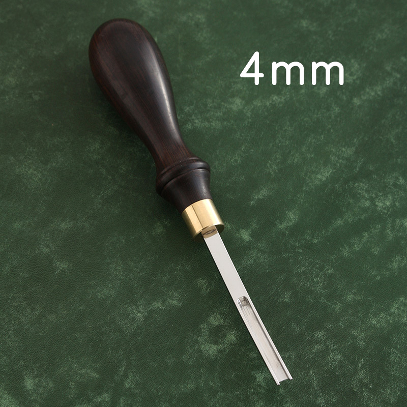 Herramientas para cortar Bordes de cuero, máquina de corte para ángulo curvo, pala redonda, 4-10mm de ancho: Black Sandalwood 4mm