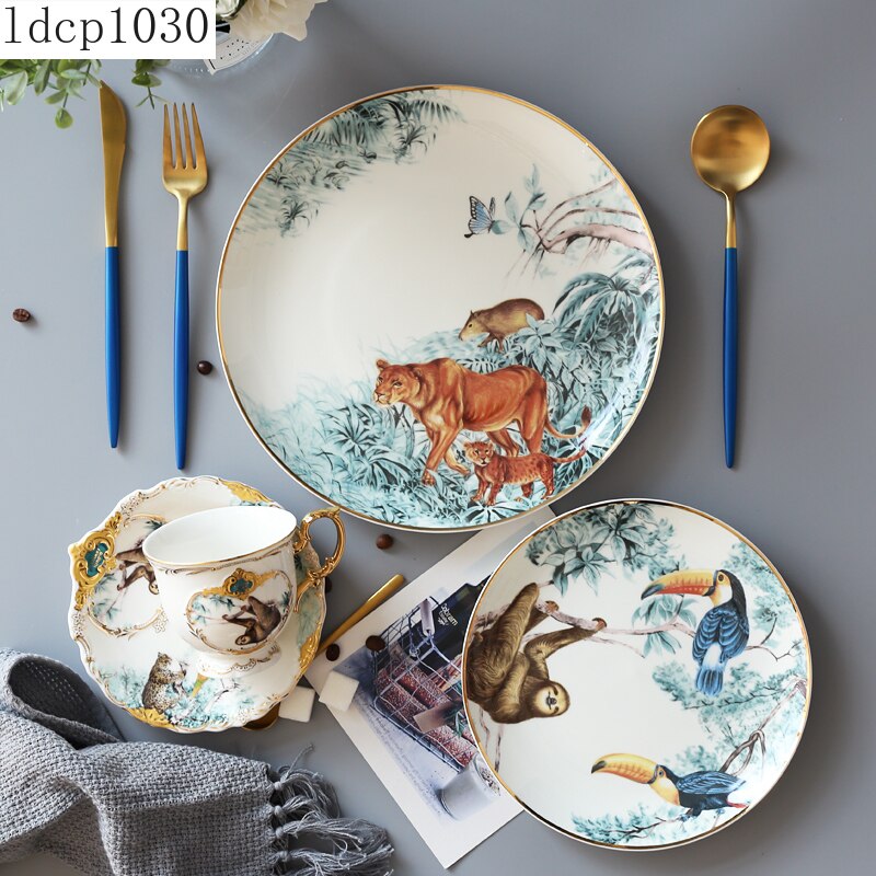 Bandeja de cerámica de animales de la selva, – Grandado