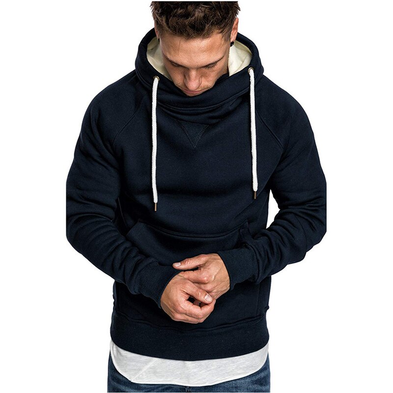 de los hombres con capucha Stand Collar Pullover sudadera de la ropa de los hombres bordado costura de manga larga sudadera de primavera y Autu