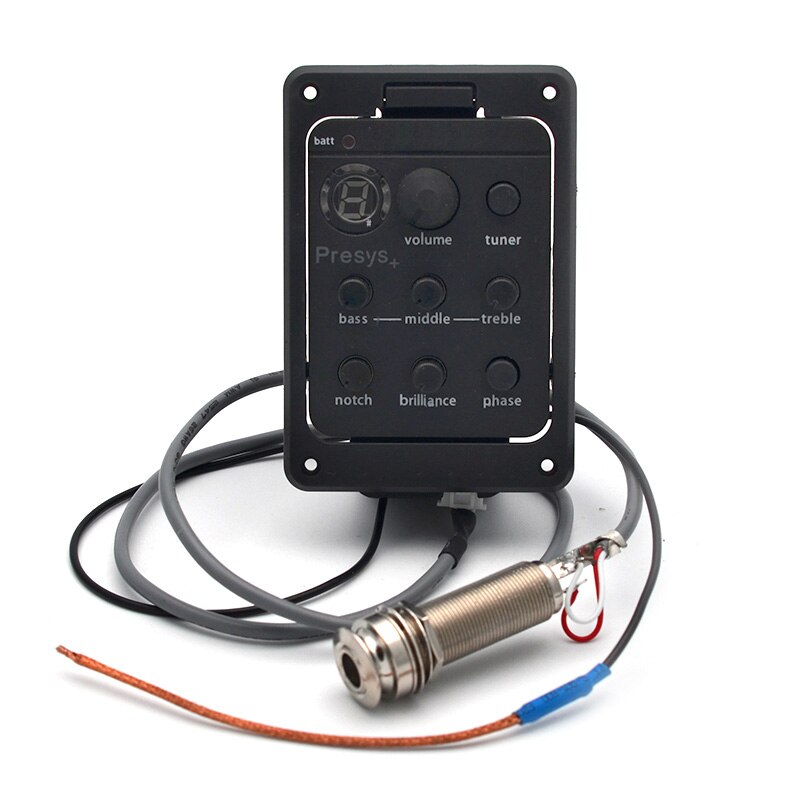 4 Band Acoustic Guitar EQ Equalizer Preamp EQ with Tuner Undersaddle Pickup