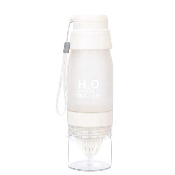 800ml High capacity Water Bottle Lemon Juicer Bottle Fruit Squeezer Infuser Orange Lemon Press Juicer Running Plastic water: white