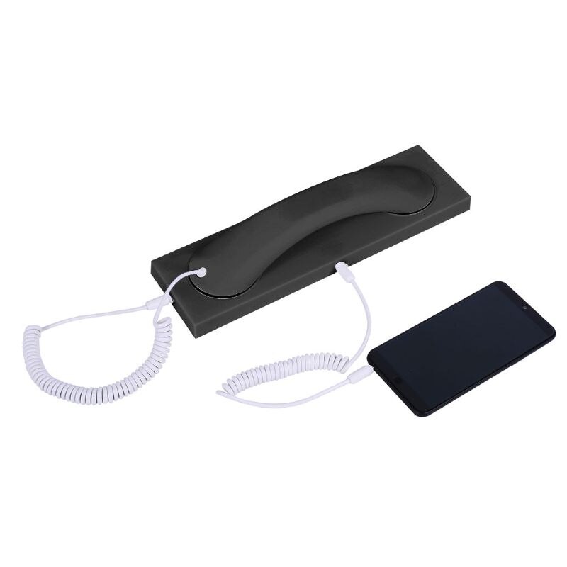 Retro telefon telefonrør headset strålingssikret 3.5mm pc computermikrofon med base til iphone samsung mobiltelefoner: 2