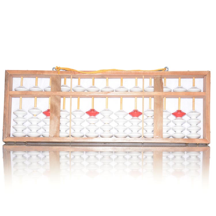 13 kolonne stor størrelse skridsikker lærer abacus kinesisk soroban pædagogisk værktøj matematisk lommeregner hængende abacus til lærer  sz01: Hvid