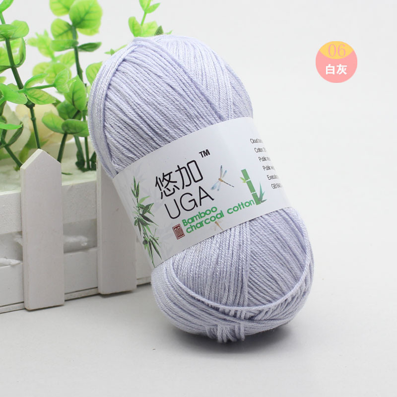 Soft Bamboo Crochet Cotton Knitting Yarn Baby Knit Wool Bamboo Charcoal Cotton Hand Knitting Yarn 50g/pc 6 ply: 4