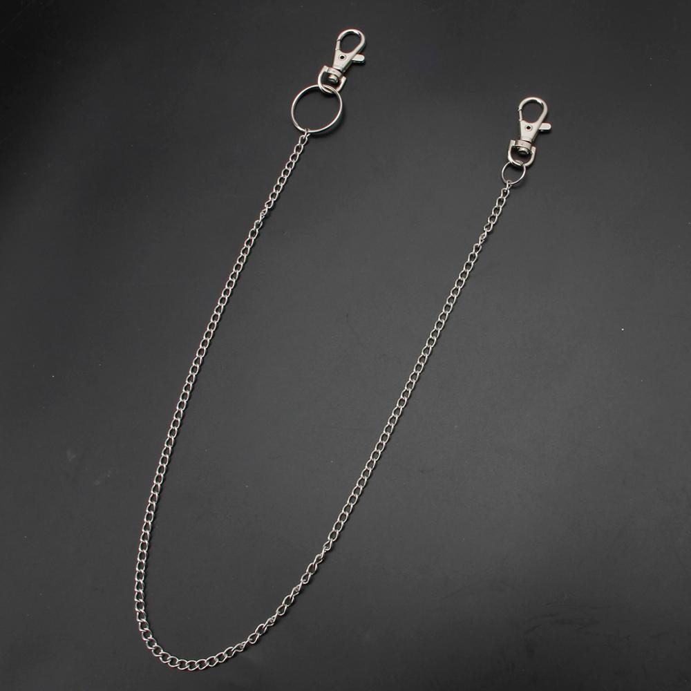 Trendy Long Metal Wallet Chain Leash Pant Jean Keychain Ring Clip Men's Hip Hop Jewelry