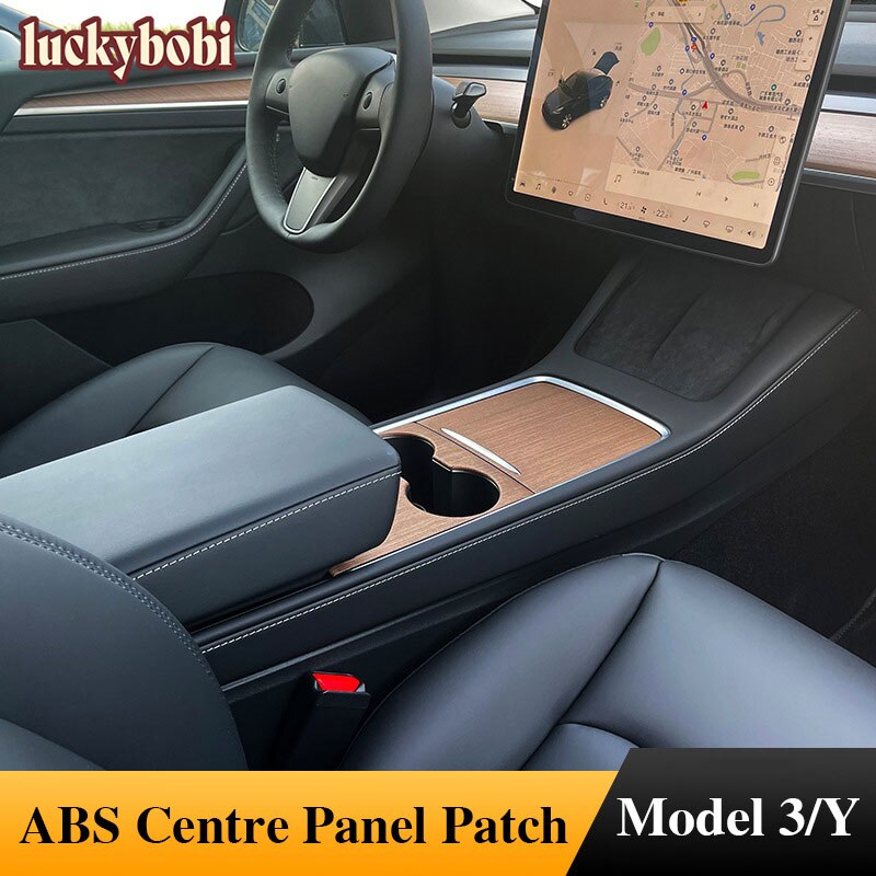 Car Central Control Panel Sticker For Tesla Model 3 Wood Center Console Accessories Model Y Interior Film Wood Grain