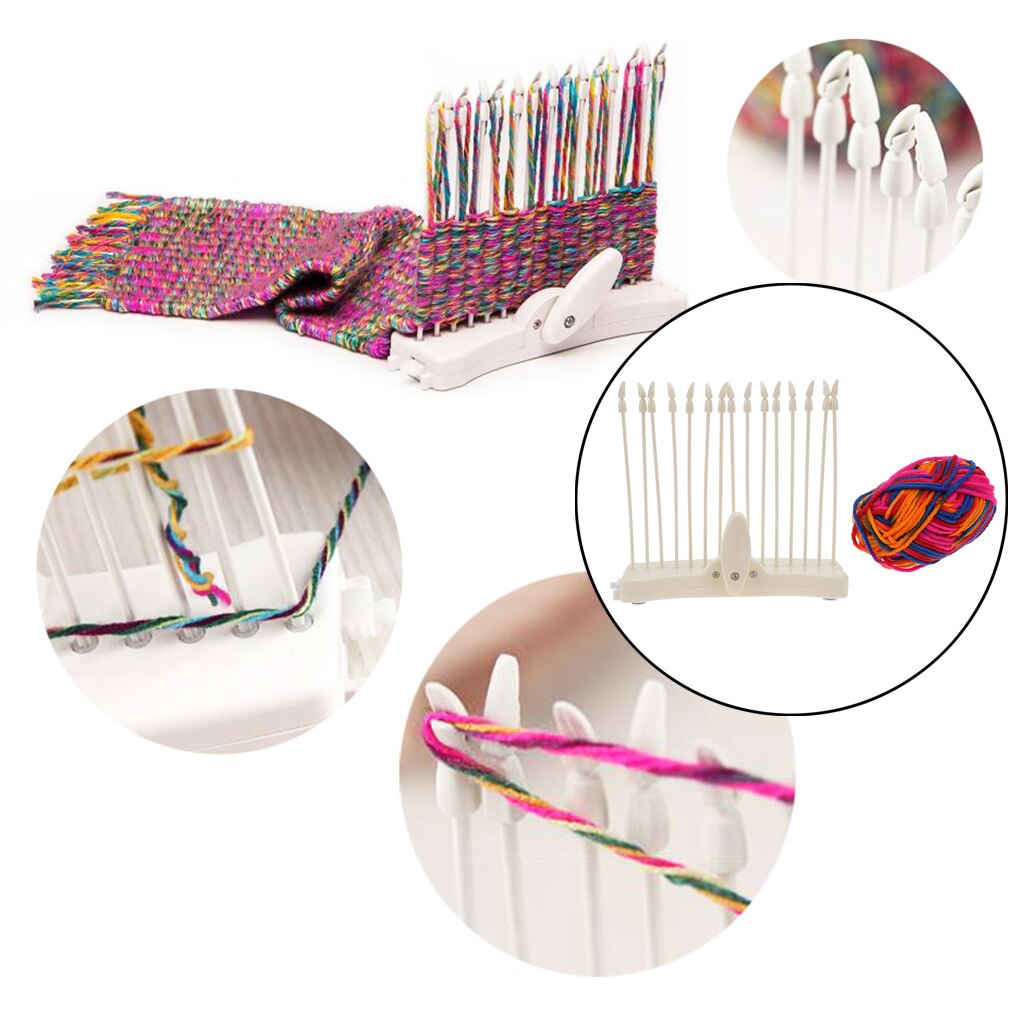 Multi-Craft Weaving Loom Arts & Crafts Project Develops Creativity Weaving Frame Loom with Stand for Beginners Kids