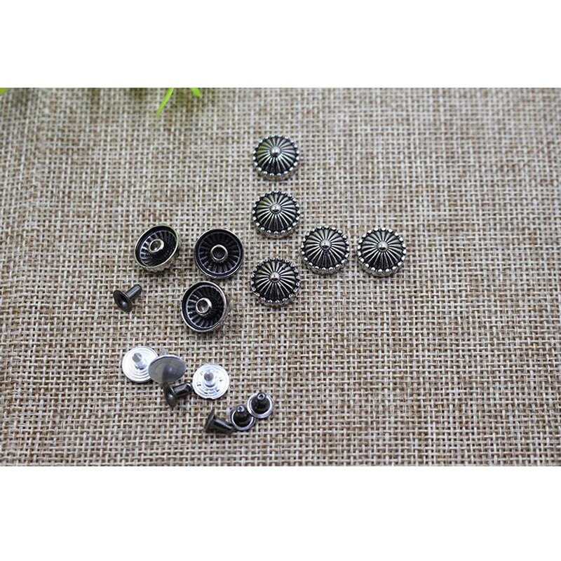 50 Sets Lederen Snap Fasteners Kit Metalen Snap Fasteners Druk Stud klinknagel voor Leer Craft Jacket Portemonnee Handtas