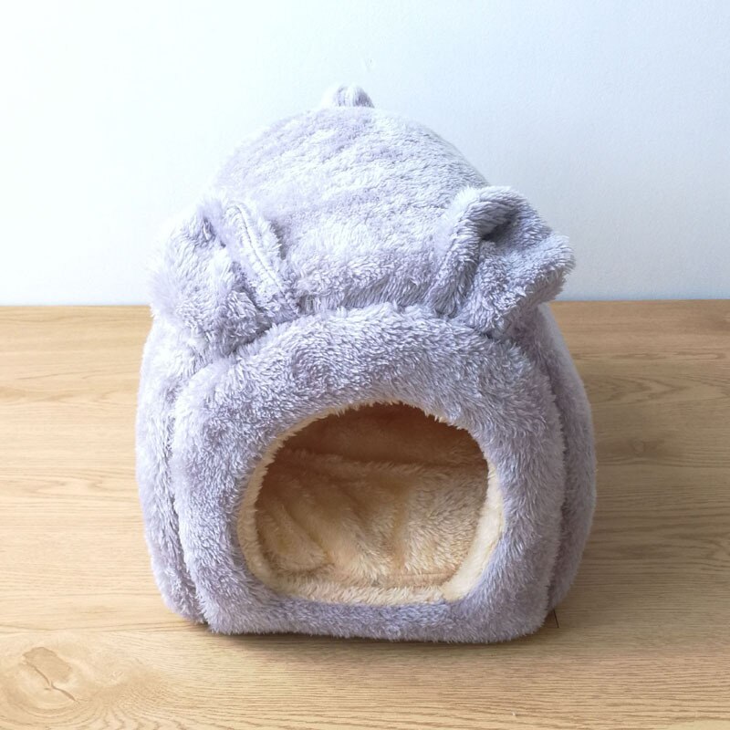 Kleine Hond Huis Kat Cave Bed Teddy Chihuahua Kennel Thicken Warm Puppy Nest Bulldog Huisdier Yurt Tent Kleine Dieren bed Met Mat