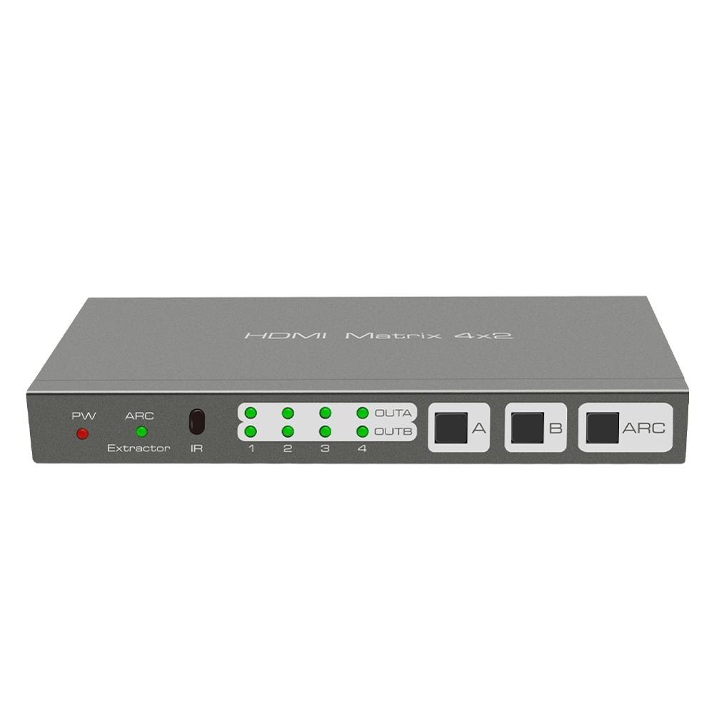 HDMI Matrix Switcher, 1.4 HDMI Matrix 4 in 2 out Matrix Switcher 4 in 2 out 4K2K Audio Separation supports ARC/EDID control