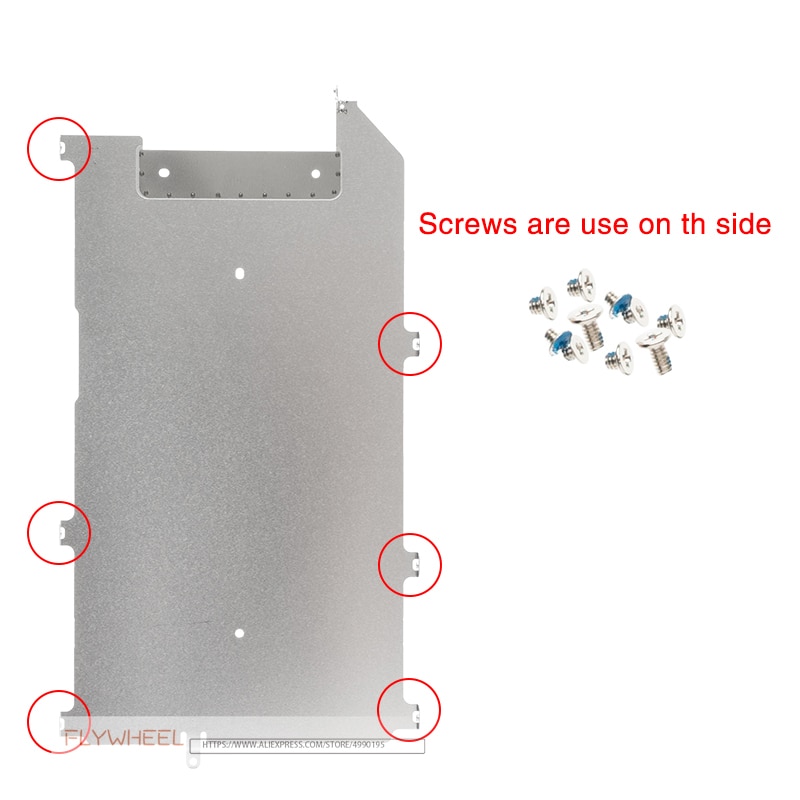 1 st lcd-skärm baksida metallplåtssköld för iphone 5s 5c 6 6s 7 8 plus display bakplatta skyddskåpa fäste med skruvar