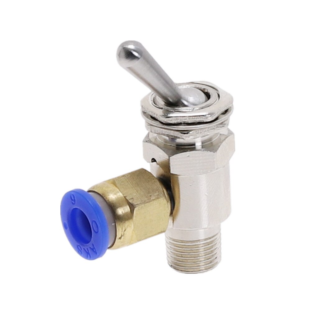 Air Pneumatic Mechanical Valve TAC-3V Exhaust Valve 2 Position 2 Way ON/OFF M5 Thread Toggles Switch Valves with Fiitting