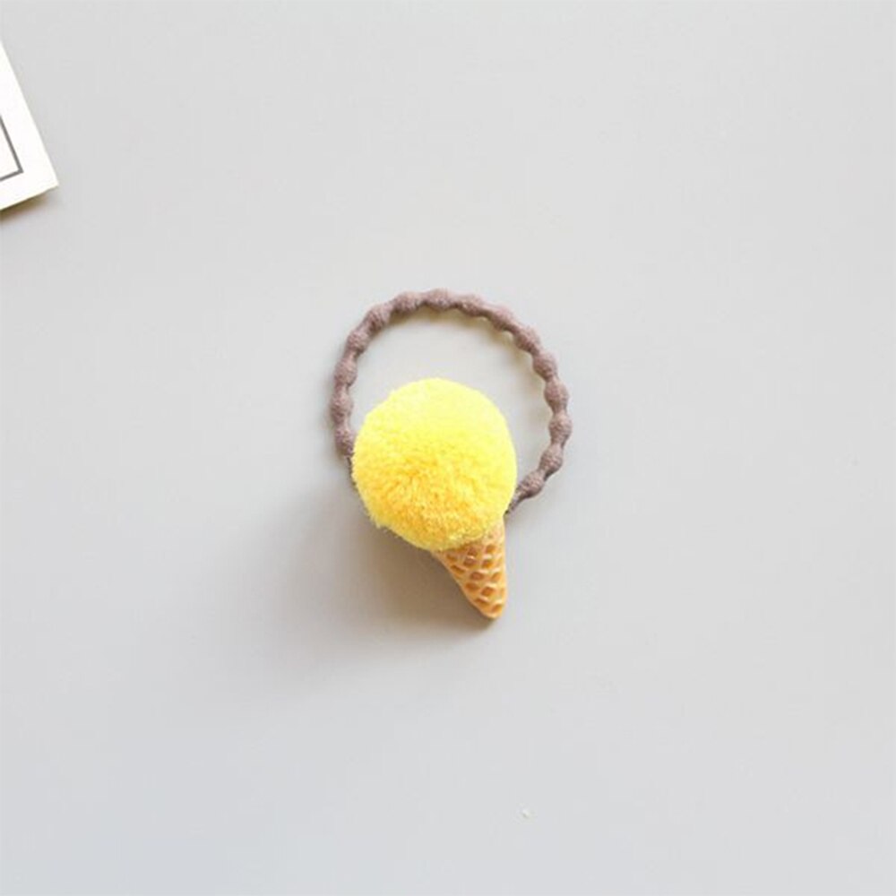 1PC Verstelbare Elastische Ijs Paardenstaart Houder voor Meisjes Kids Faux Fur Pom Hair Ties Snoep Kleuren Rubber bands