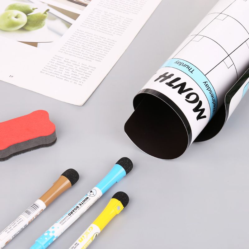 Månedsplanlegger myk magnetisk tavle kjøleskapsmagneter tegningsmelding notatblokk 24bb