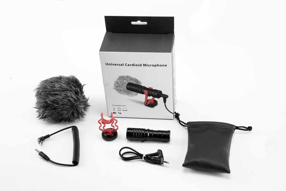 KUP MM1 Condenser Microphone Camera Video Record Video Micro Mini Mic for Studio Pc Phone with Stand: Default Title