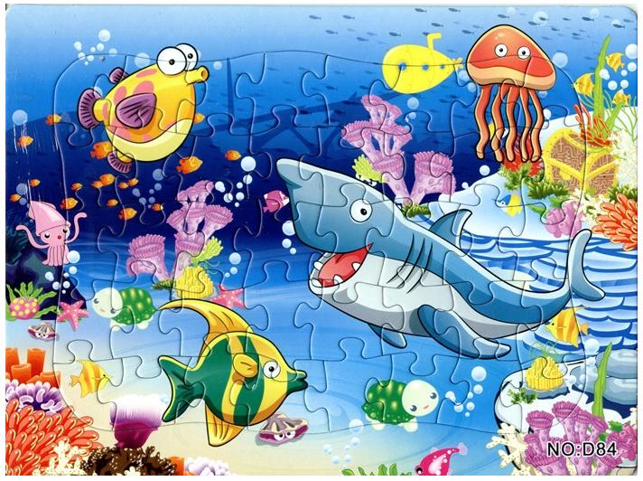 1 Set Cartoon Puzzles Marine Undersea World Sea Turtle Shark Animal Toys Puzzles Jigsaw Puzzel Toys Kids