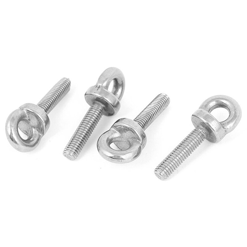M5 x 20mm Metric Thread Machinery Shoulder Lifting Eye Bolt 4Pcs: Default Title