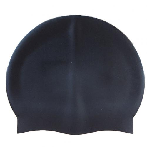 Silicone Waterproof Swimming Caps Protect Ears Long Hair Sports Swim Pool Hat Swimming Cap Adults Men Women Pure Color hat: Black