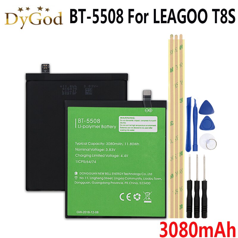 3080Mah Voor Leagoo T8S Batterij BT-5508 Mobiele Telefoon Vervangende Backup Batteria Voor Leagoo T8S Batterijen + gereedschap
