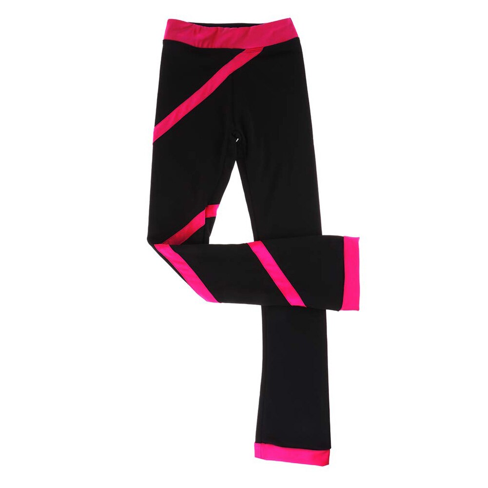 Outdoor Zachte Warme Flanellen Streep Panty Kids Childrens Sport Kunstschaatsen Broek Training Concurrentie Hoge Elasticiteit Lange
