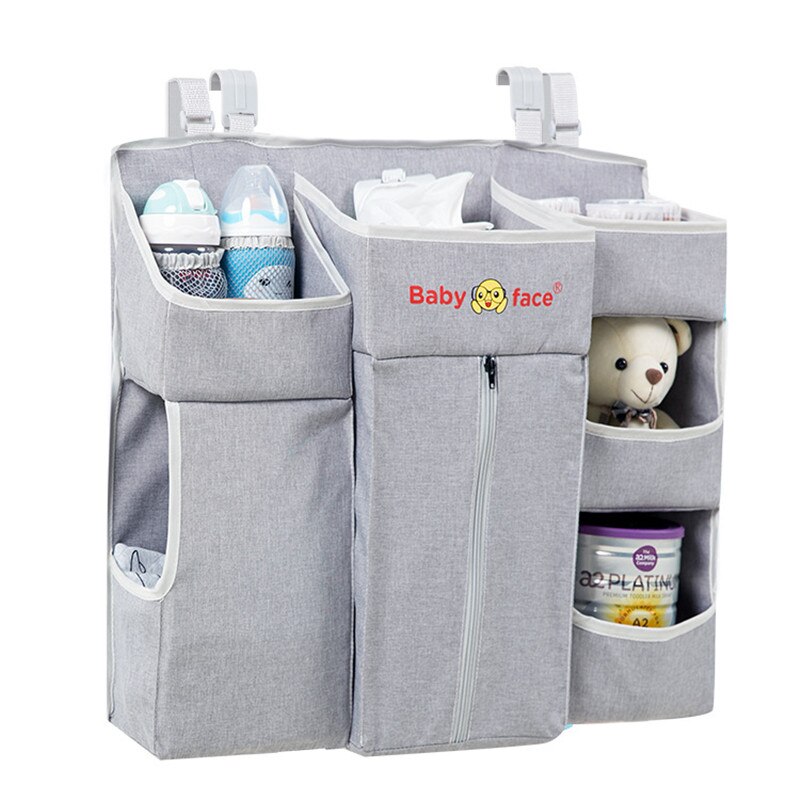 Multifunktions universal baby seng opbevaringspose baby ble opbevaring taske baby sengetøj sæt baby essentials: Lysegrå