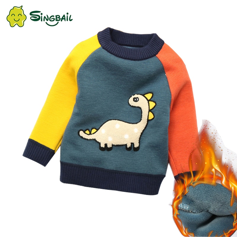 Jongenstrui winter baby jongen fleece trui kinderen katoen cartoon dikke trui kinderen kersttrui jongens gebreide tops