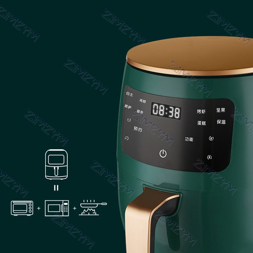 1500W 4.5L Air Fryer Oil free Health Fryer Cooker Home Multifunction Smart Touch LCD Airfryer Pizza Fryer For French Fries 220V