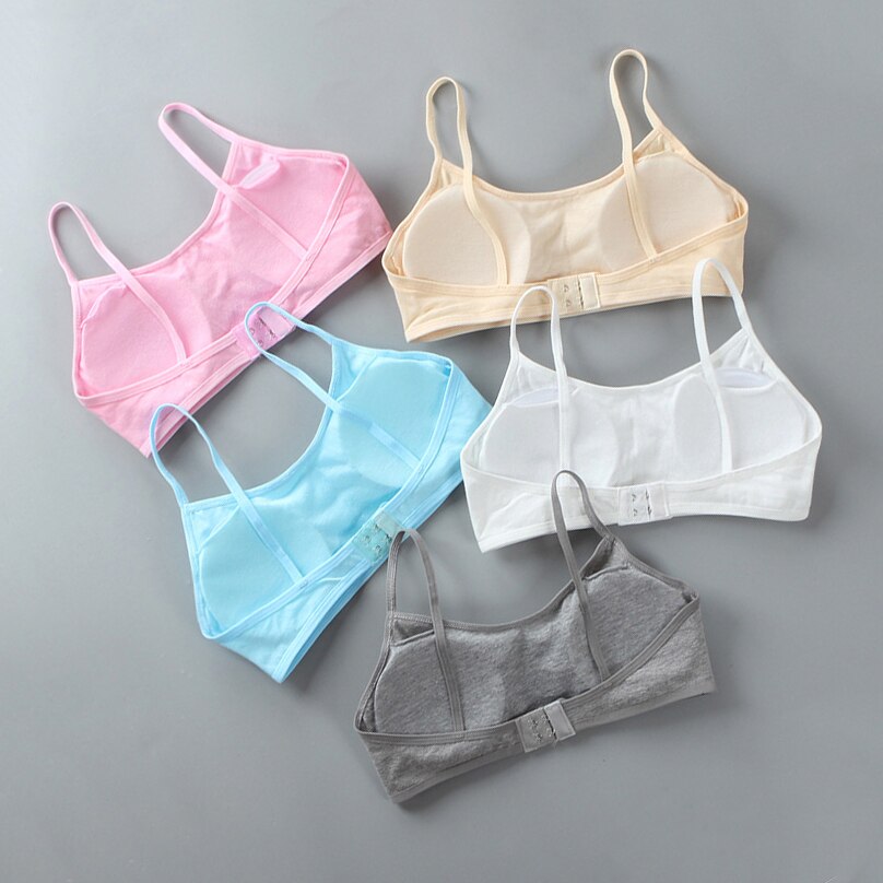 8-16 Years Cotton Girl&#39;s Training Bra Puberty Schoolgirl Detachable Chest Pad Sports Bras Girl Underwear Tube Top Daily Fitness