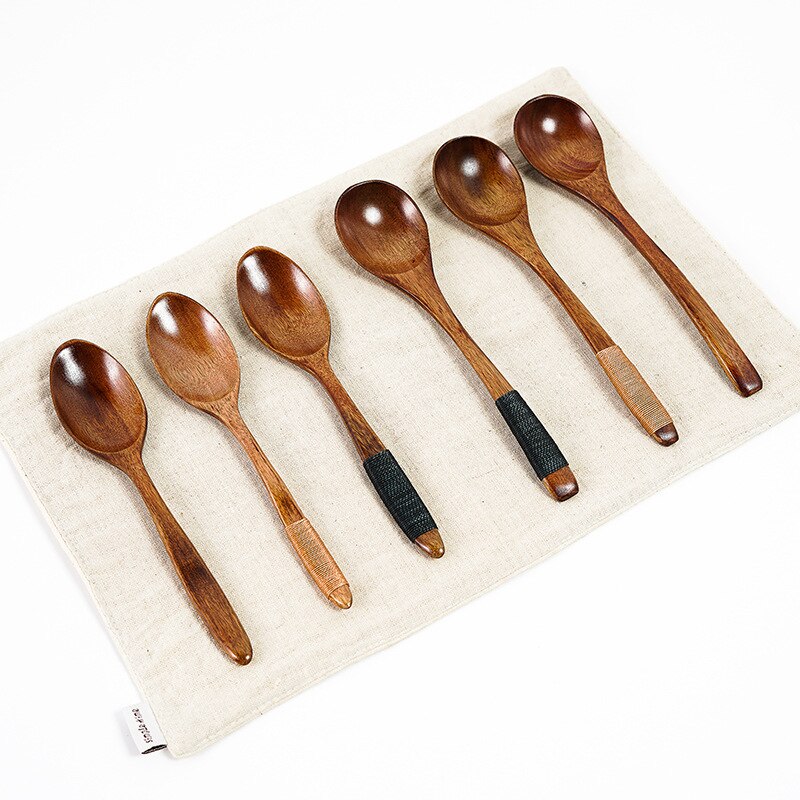 Long Handle Wooden Spoons Korean Style Natural Wood Round Spoons For Soup Cooking Mixing Stirring Kitchen Wood Soup Spoons^1