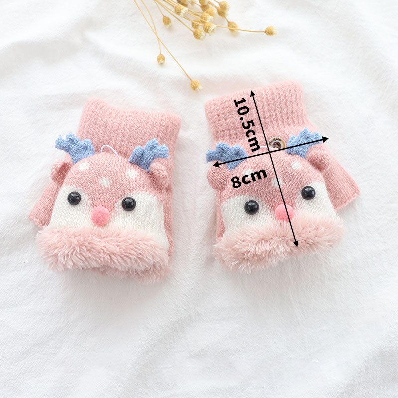 Weihnachten Elch Baby Handschuhe Halb Finger kippen Abdeckung Handschuhe Jungen Grils Ebene Warme freundlicher Handschuhe Gestrickte Handschuhe Baby Zeug